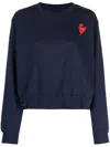 Izzue Slogan-embroidered Cotton Sweatshirt In Blue
