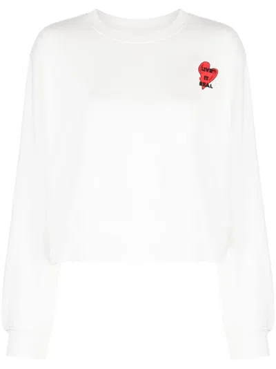 Izzue Slogan-embroidered Cotton Sweatshirt In White
