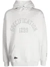 Izzue Slogan-embroidered Press-stud Hoodie In Grau