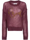 Izzue Slogan Patch Jumper In Purple