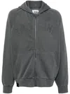 Izzue Slogan-patched Hooded Jacket In Grey