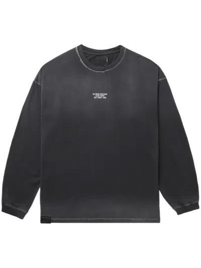 Izzue Slogan-print Long-sleeve Cotton T-shirt In Schwarz