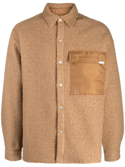 Izzue Spread-collar Shirt Jacket In Brown
