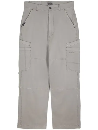Izzue Straight-leg Cotton Trousers In Grey