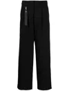 Izzue Straight-leg Twill Trousers In Black