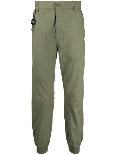 Izzue Stretch-cotton Tapered Trousers In Green