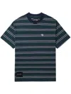 Izzue Striped Cotton T-shirt In Grün