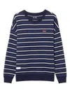 Izzue Striped Logo-patch Sweater In Blue
