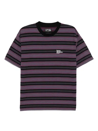Izzue Striped Logo T-shirt In Purple