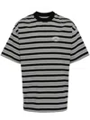Izzue Striped Logo T-shirt In Black