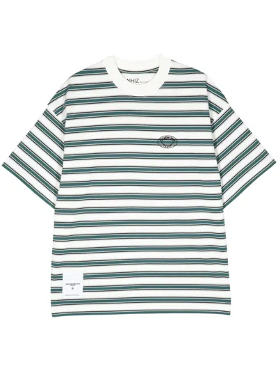 Izzue Striped Logo T-shirt In Violett