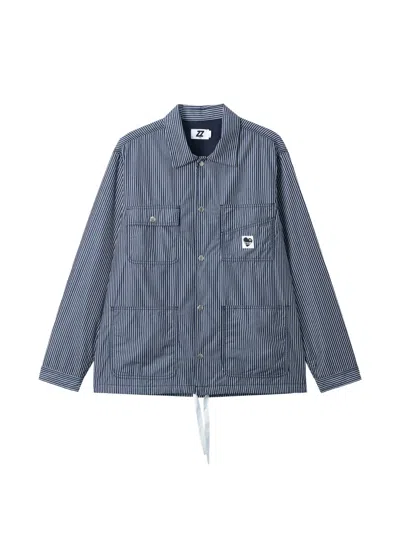 Izzue Striped Patch Jacket In Blue