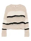Izzue Striped Top In Neutral