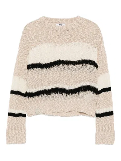 Izzue Striped Top In Neutral