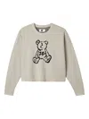 Izzue Teddy-detail Crew-neck Sweater In Gray
