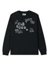 Izzue Text Graphic-print Cotton Sweatshirt In Black
