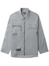 Izzue Text-print Zip-up Shirt In Grey