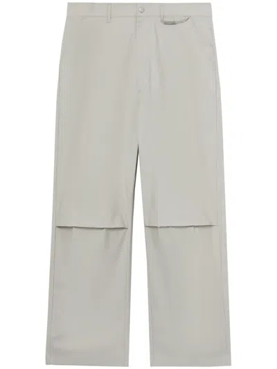 Izzue Tonal Stitching Wide-leg Trousers In 中性色