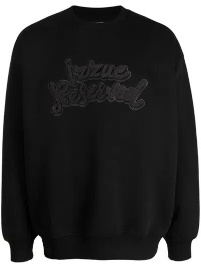 Izzue Towelling Logo-appliqué Sweatshirt In Schwarz