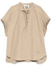 Izzue V-neck Blouse In Neutrals