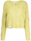 Izzue V-neck Cable-knit Jumper In Green