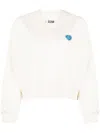 Izzue V-neck Drop-shoulder Sweatshirt In White