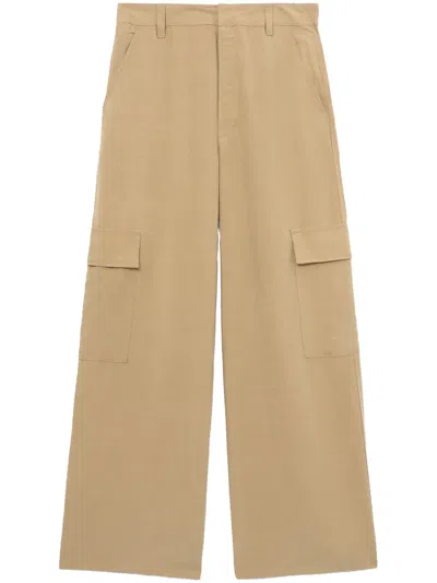 Izzue Wide-leg Cargo Trousers In 中性色