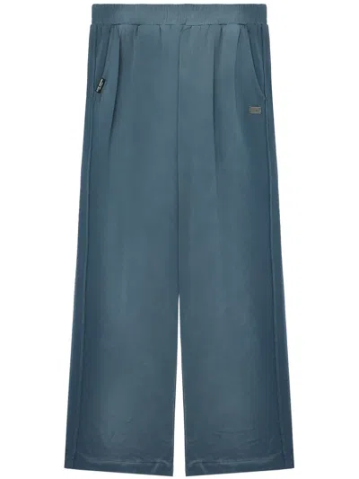 Izzue Wide-leg Cotton Track Pants In Blue