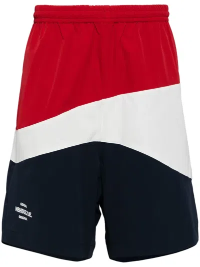 Izzue X Neighborhood Colour-blocked Track Shorts In Red