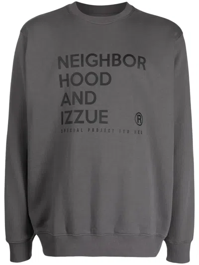 Izzue X Neighborhood Logo-print Cotton-blend Sweatshirt In Grey