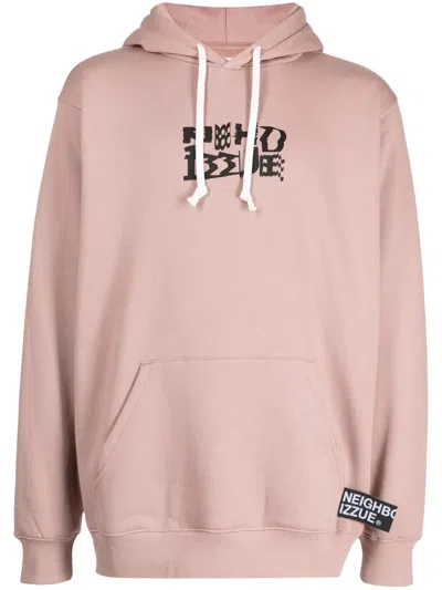 Izzue X Neighborhood Logo-print Drawstring Sweatshirt In Pink