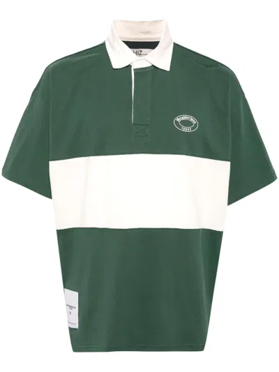 Izzue X Neighborhood Striped Cotton Polo Shirt In Green