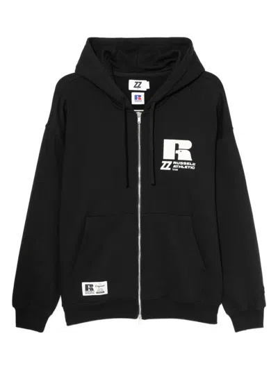 Izzue X Russell Athletic Logo-embroidered Hoodie In Black