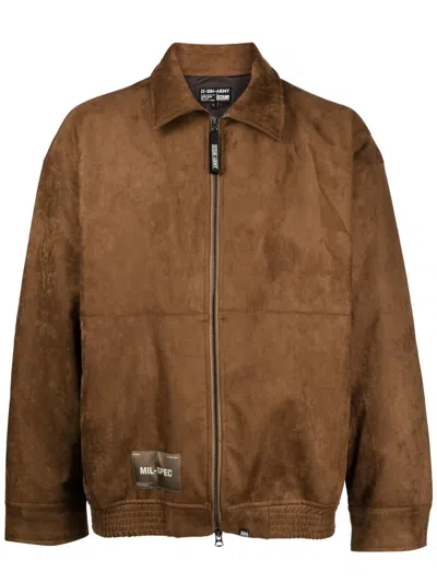 Izzue Zip-front Coach Jacket In Brown