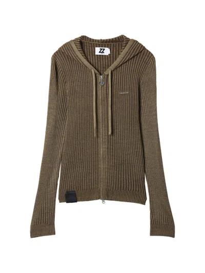 Izzue Zip Hoodie In Brown