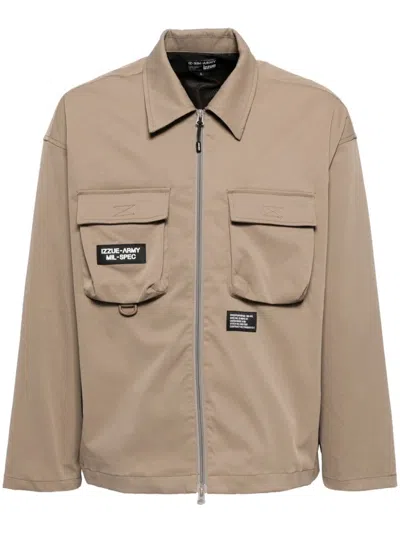 Izzue Zip-up Jacket In Brown