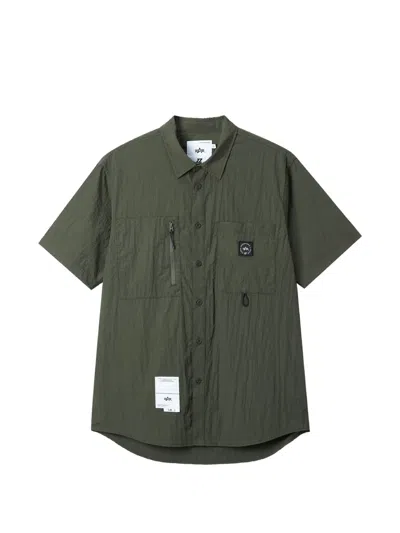Izzue Zip-pocket Shirt In Green