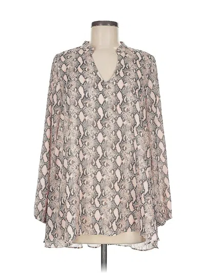 Pre-owned Izzy & Lola Long Sleeve Blouse In White