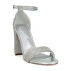 Izzy By Azalea Wang Gabriella Womens Almond Open Toe Block Heel Pumps In Silver