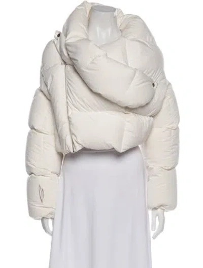 Pre-owned Izzy Du Leather Faux Fur Jacket In Neutral