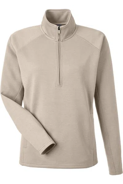 J America Women's Apex Fleece Quarter-zip Pullover In Neutral