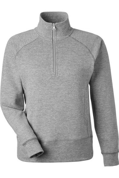 J America Women's Electric Fleece Quarter-zip Sweatshirt In Gray