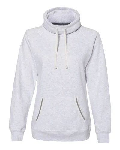 J America Women's Relay Cowl Neck Sweatshirt In Gray