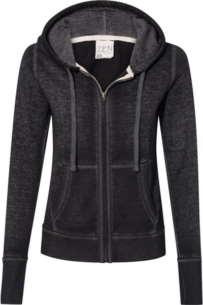 J America Women's Zen Fleece Full-zip Hooded Sweatshirt In Gray