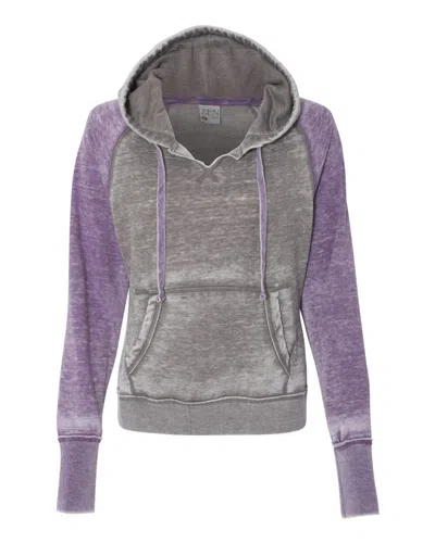J America Women's Zen Fleece Raglan Hooded Sweatshirt In Gray