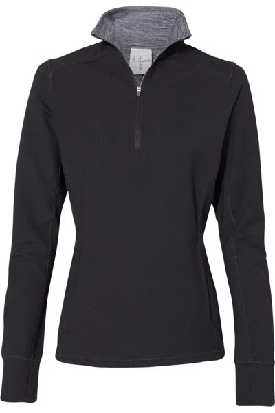 J America Womens Omega Stretch Quarter-zip Pullover In Multi