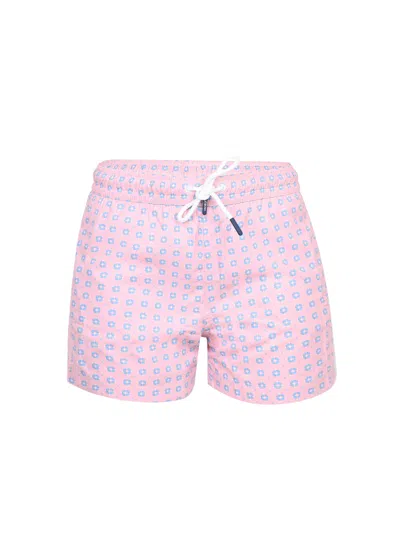 J & Josh Boy Swim Short Geo Pink In Black