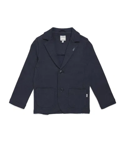 J & Josh Kids' Cotton-blend Knitted Blazer In Blue