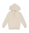 J & Josh Cotton Button Hoodie In Beige