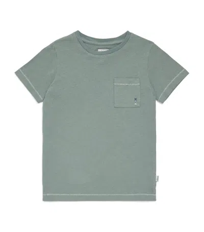 J & Josh Kids' Cotton-linen Pocket T-shirt In Green